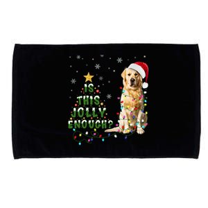 Is This Jolly Enough Santa Golden Retriever Light Christmas Meaningful Gift Microfiber Hand Towel