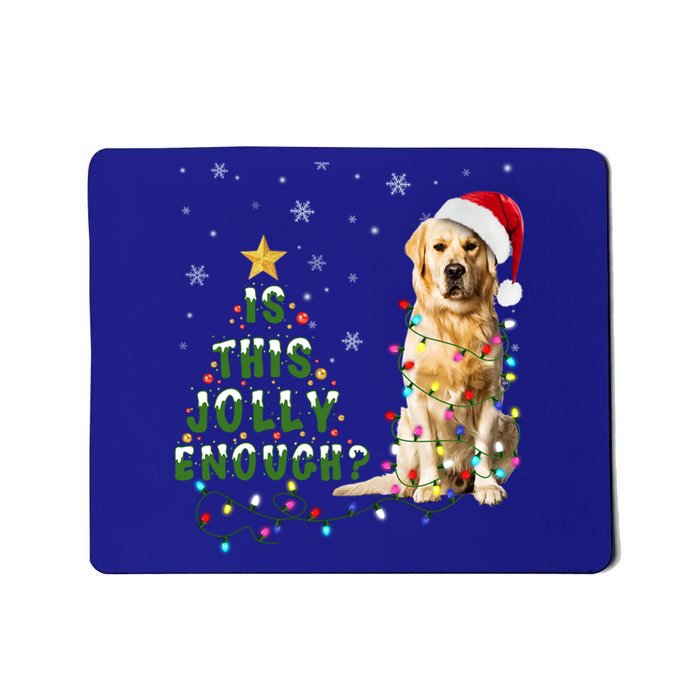 Is This Jolly Enough Santa Golden Retriever Light Christmas Meaningful Gift Mousepad