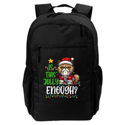 Is This Jolly Enough Christmas Cat Funny Santa Hat Women Backpack
