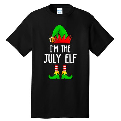 Im The July Elf Funny Holiday Christmas Men Women Kids Tall T-Shirt