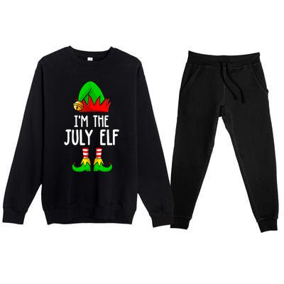 Im The July Elf Funny Holiday Christmas Men Women Kids Premium Crewneck Sweatsuit Set