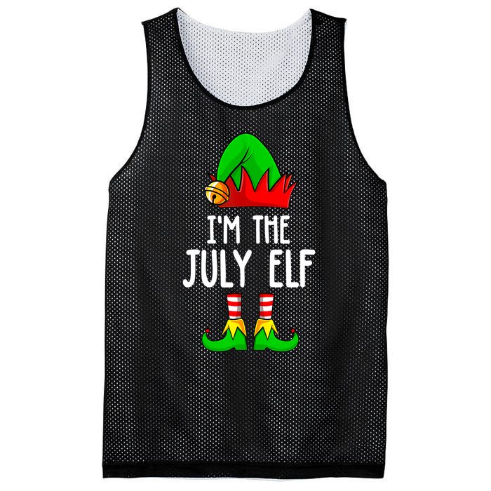 Im The July Elf Funny Holiday Christmas Men Women Kids Mesh Reversible Basketball Jersey Tank