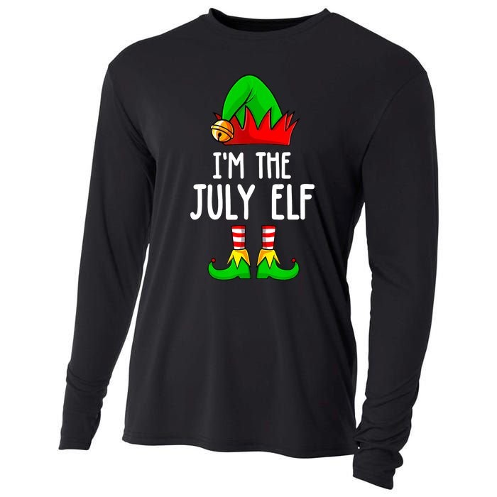 Im The July Elf Funny Holiday Christmas Men Women Kids Cooling Performance Long Sleeve Crew