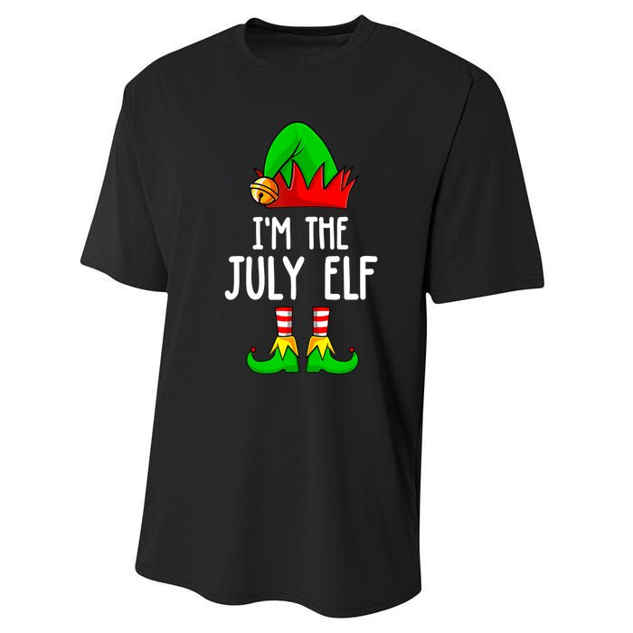 Im The July Elf Funny Holiday Christmas Men Women Kids Performance Sprint T-Shirt