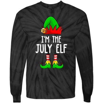 Im The July Elf Funny Holiday Christmas Men Women Kids Tie-Dye Long Sleeve Shirt