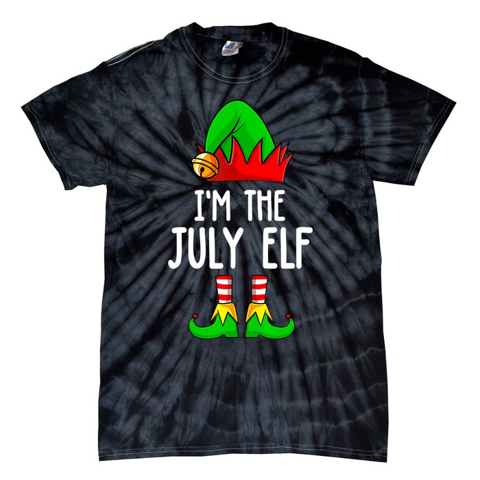 Im The July Elf Funny Holiday Christmas Men Women Kids Tie-Dye T-Shirt