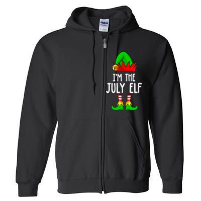 Im The July Elf Funny Holiday Christmas Men Women Kids Full Zip Hoodie