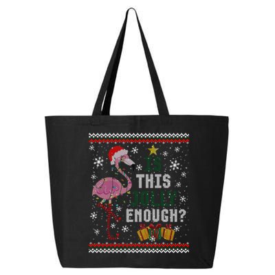 Is This Jolly Enough Flamingo Christmas Ugly Xmas Sweater Cute Gift 25L Jumbo Tote