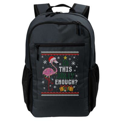 Is This Jolly Enough Flamingo Christmas Ugly Xmas Sweater Cute Gift Daily Commute Backpack