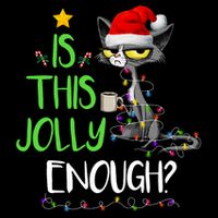 Is This Jolly Enough Black Cat Merry Christmas Tree Lights Long Sleeve 16 in Basic Backpack