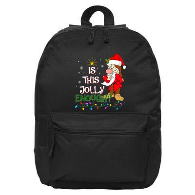 Is This Jolly Enough Grumpy Elf Pajama Christmas Lights 16 in Basic Backpack