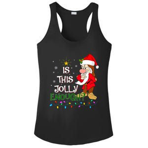 Is This Jolly Enough Grumpy Elf Pajama Christmas Lights Ladies PosiCharge Competitor Racerback Tank