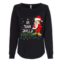 Is This Jolly Enough Grumpy Elf Pajama Christmas Lights Womens California Wash Sweatshirt