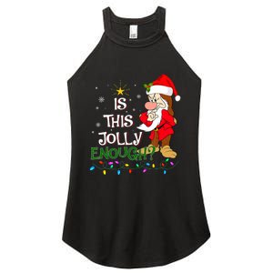 Is This Jolly Enough Grumpy Elf Pajama Christmas Lights Women's Perfect Tri Rocker Tank