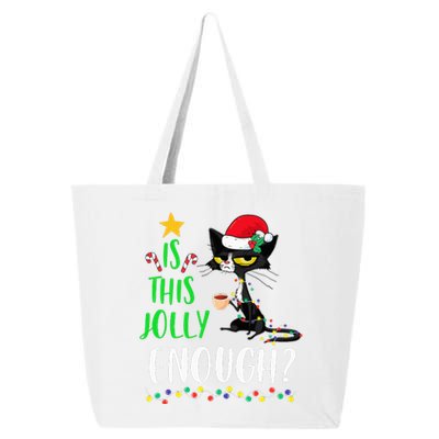 Is This Jolly Enough Black Cat Merry Christmas Tree Lights 25L Jumbo Tote