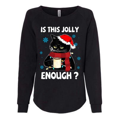 Is This Jolly Enough Cat Merry Christmas Tree Lights Womens California Wash Sweatshirt