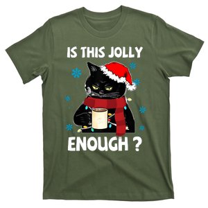 Is This Jolly Enough Cat Merry Christmas Tree Lights T-Shirt