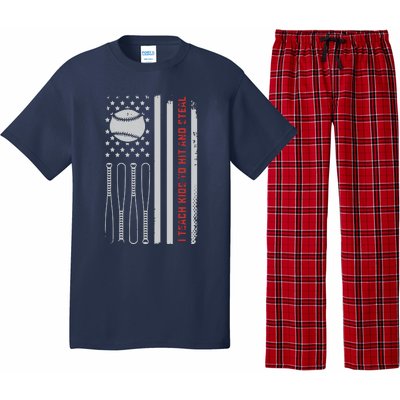 I Teach Kids To Hit And Steal Baseball Coach Softball Dad Pajama Set