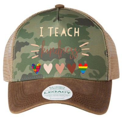 I Teach Kindness Love Autism African LGBT Pride Teacher Legacy Tie Dye Trucker Hat