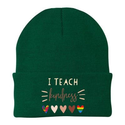 I Teach Kindness Love Autism African LGBT Pride Teacher Knit Cap Winter Beanie