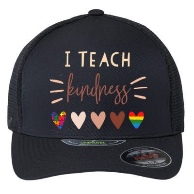 I Teach Kindness Love Autism African LGBT Pride Teacher Flexfit Unipanel Trucker Cap