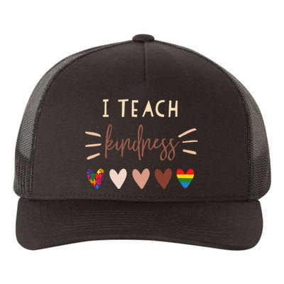 I Teach Kindness Love Autism African LGBT Pride Teacher Yupoong Adult 5-Panel Trucker Hat