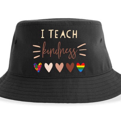 I Teach Kindness Love Autism African LGBT Pride Teacher Sustainable Bucket Hat