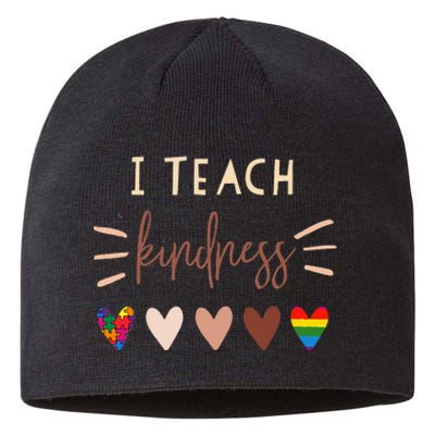 I Teach Kindness Love Autism African LGBT Pride Teacher Sustainable Beanie