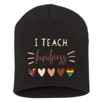 I Teach Kindness Love Autism African LGBT Pride Teacher Short Acrylic Beanie