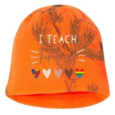 I Teach Kindness Love Autism African LGBT Pride Teacher Kati - Camo Knit Beanie