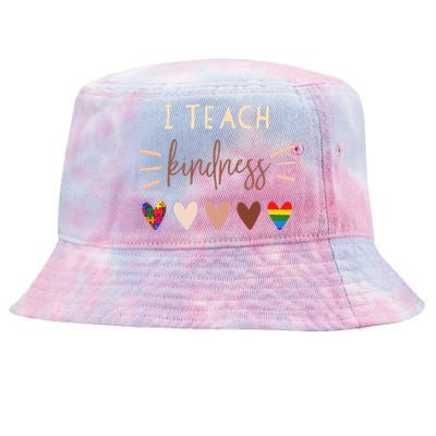 I Teach Kindness Love Autism African LGBT Pride Teacher Tie-Dyed Bucket Hat