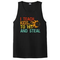 I Teach Kids To Hit And Steal Quote Funny Baseball Coach PosiCharge Competitor Tank