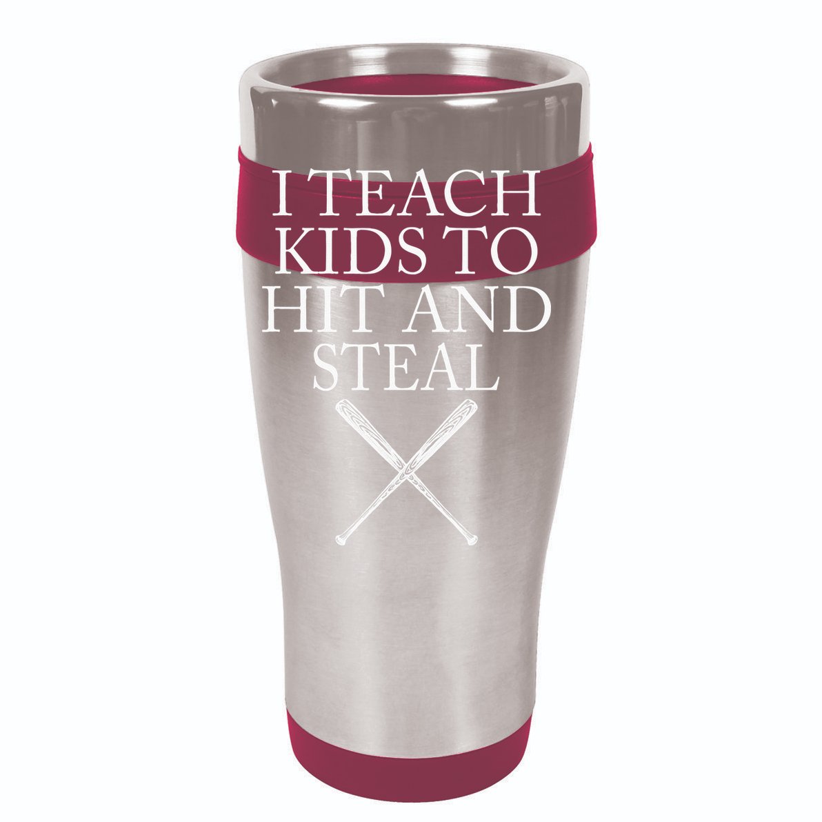 I Teach Kids To Hit And Steal Baseball Coach V-Neck T-Shirt