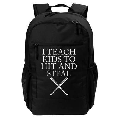 I Teach Kids To Hit And Steal Baseball Coach Backpack