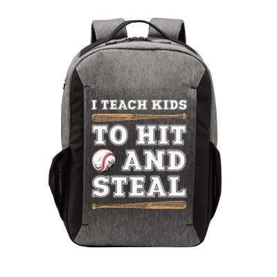 I Teach Kids To Hit And Steal Funny Baseball Coach Vector Backpack