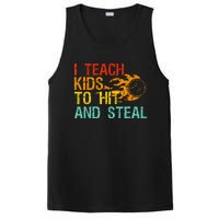 I Teach Kids To Hit And Steal Quote Funny Baseball Coach PosiCharge Competitor Tank