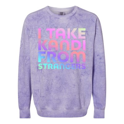 I Take Kandi From Strangers Funny Rave Edm Colorblast Crewneck Sweatshirt