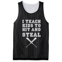 I Teach Ki Ds To Hit And Steal Baseball Coach Mesh Reversible Basketball Jersey Tank