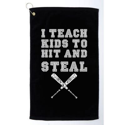 I Teach Ki Ds To Hit And Steal Baseball Coach Golf Towel