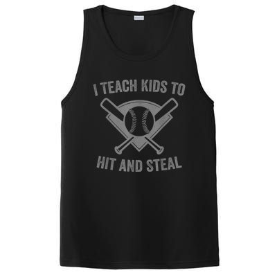 I Teach K Ids To Hit And Steal | Baseball Coach PosiCharge Competitor Tank