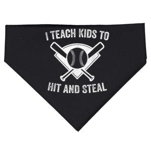 I Teach Ki Ds To Hit And Steal | Baseball Coach USA-Made Doggie Bandana