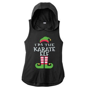 Im The Karate Elf Family Matching Christmas Pajama Ladies PosiCharge Tri-Blend Wicking Draft Hoodie Tank