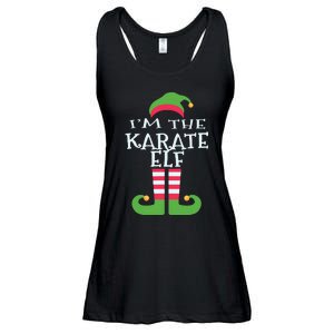 Im The Karate Elf Family Matching Christmas Pajama Ladies Essential Flowy Tank