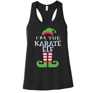 Im The Karate Elf Family Matching Christmas Pajama Women's Racerback Tank