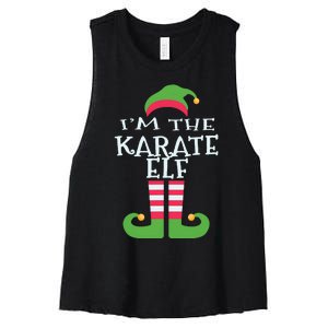 Im The Karate Elf Family Matching Christmas Pajama Women's Racerback Cropped Tank