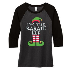 Im The Karate Elf Family Matching Christmas Pajama Women's Tri-Blend 3/4-Sleeve Raglan Shirt