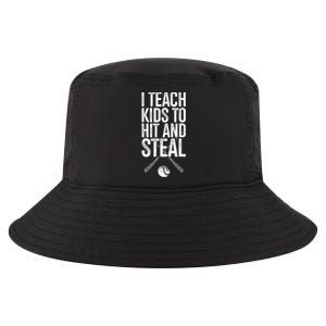 I Teach Ki Ds To Hit And Steal Baseball Coaches Gift Baseball Cool Comfort Performance Bucket Hat