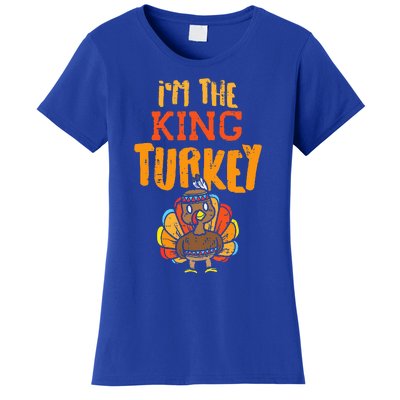 Im The King Turkey Matching Thanksgiving Family Dad Grandpa Women's T-Shirt