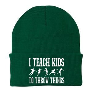 I Teach Kids To Throw Things Track & Field Coach Knit Cap Winter Beanie