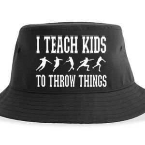 I Teach Kids To Throw Things Track & Field Coach Sustainable Bucket Hat